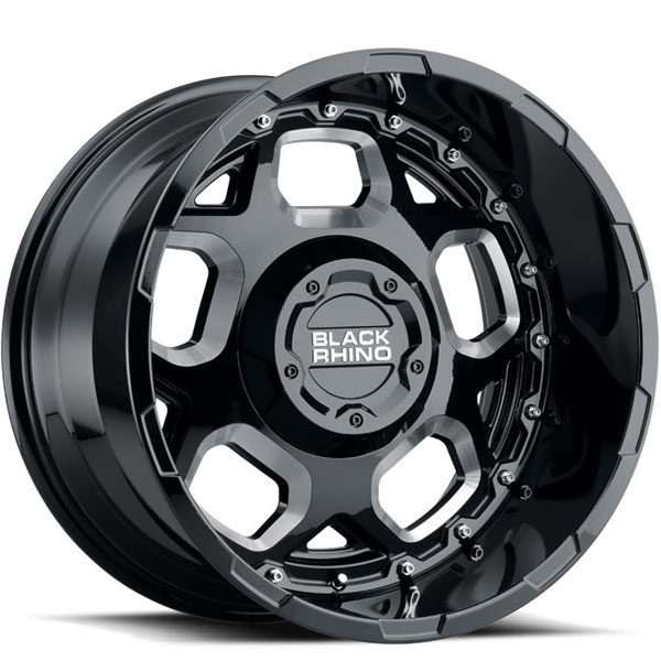 Black Rhino Gusset Gloss Black Center Cap | Dually-Wheels