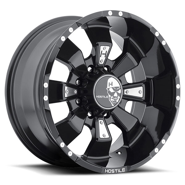 Hostile H103 Hammered Asphalt Satin Black 8 Lug Center Cap | Dually-Wheels